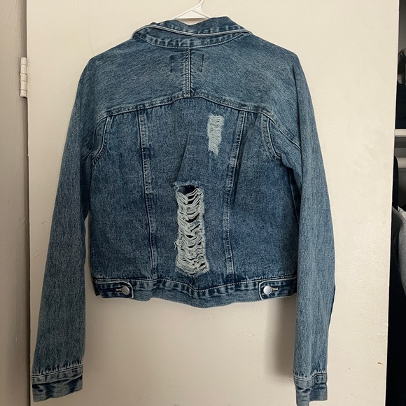 Blue Ripped Denim Jacket - Picture 2 of 2